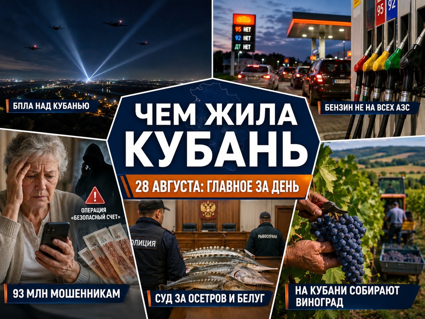 93 миллиона мошенникам, беспилотники над Кубанью и бензин не на всех АЗС: чем запомнилось 28 августа — Блокнот Анапа