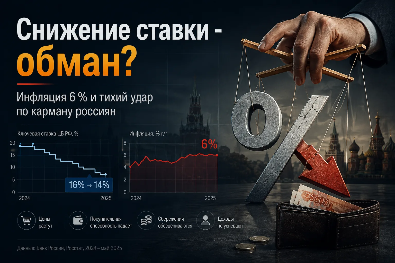 Инфляция обманула ожидания: почему снижение ставки ЦБ не остановило рост цен и что будет с рублем в 2027 году? — FBM.ru