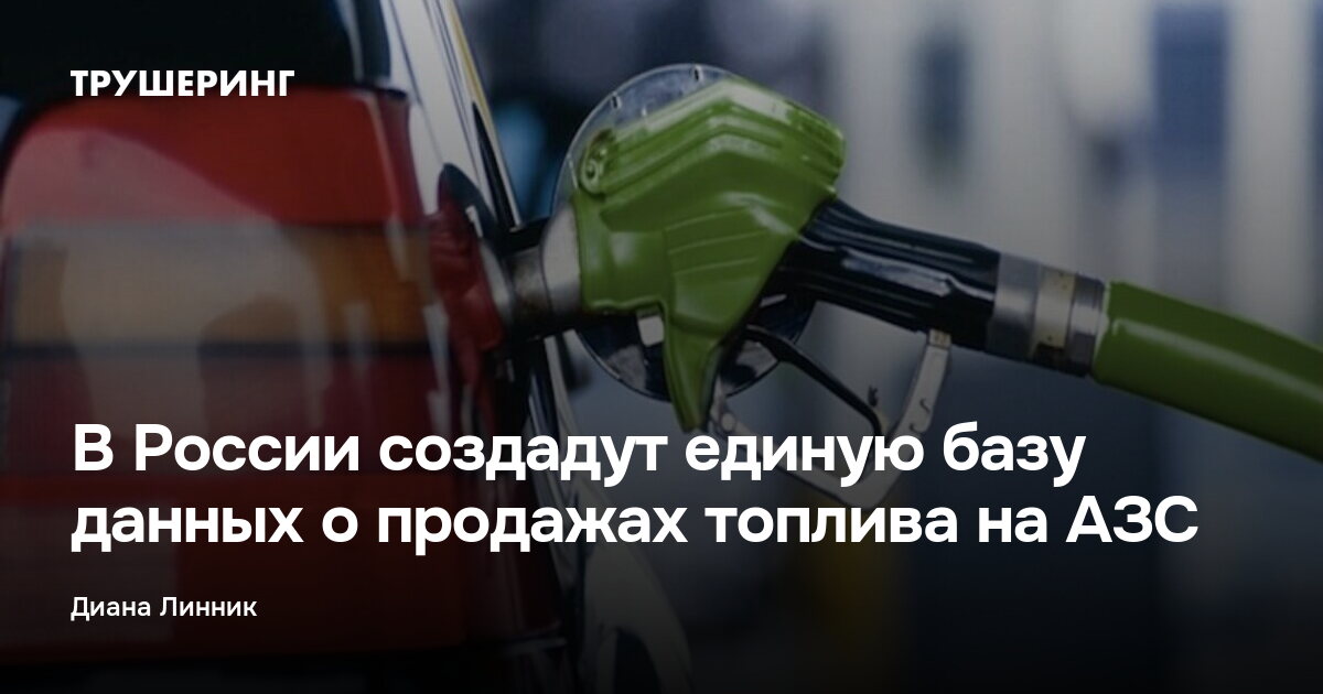 В России создадут единую базу данных о продажах топлива на АЗС — Трушеринг