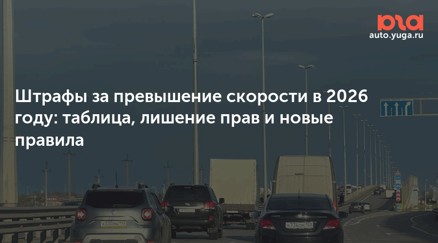 Штрафы за превышение скорости в 2026 году: таблица, лишение прав и новые правила — Авто Юга.ру