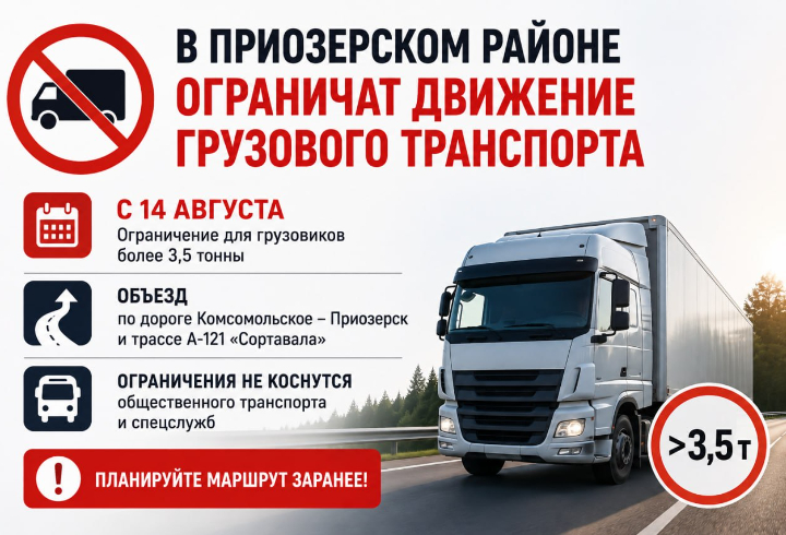 На целый год ограничат движение грузовиков в Приозерском районе — online47.ru