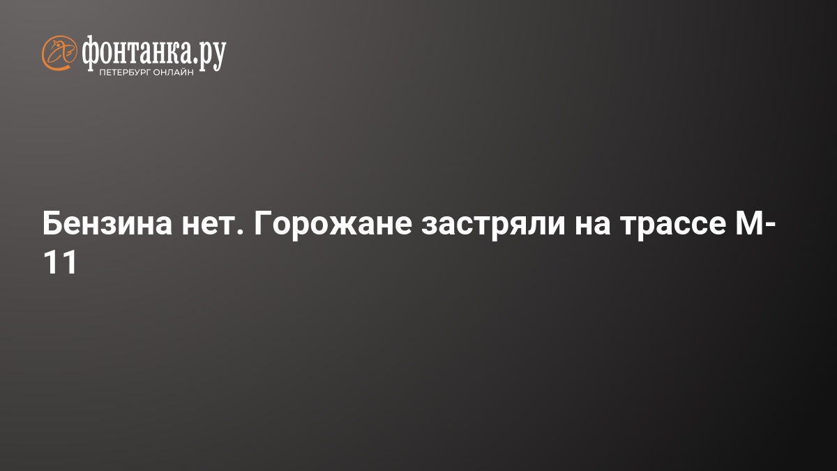 Бензина нет. Горожане застряли на трассе М-11 — ФОНТАНКА.ру