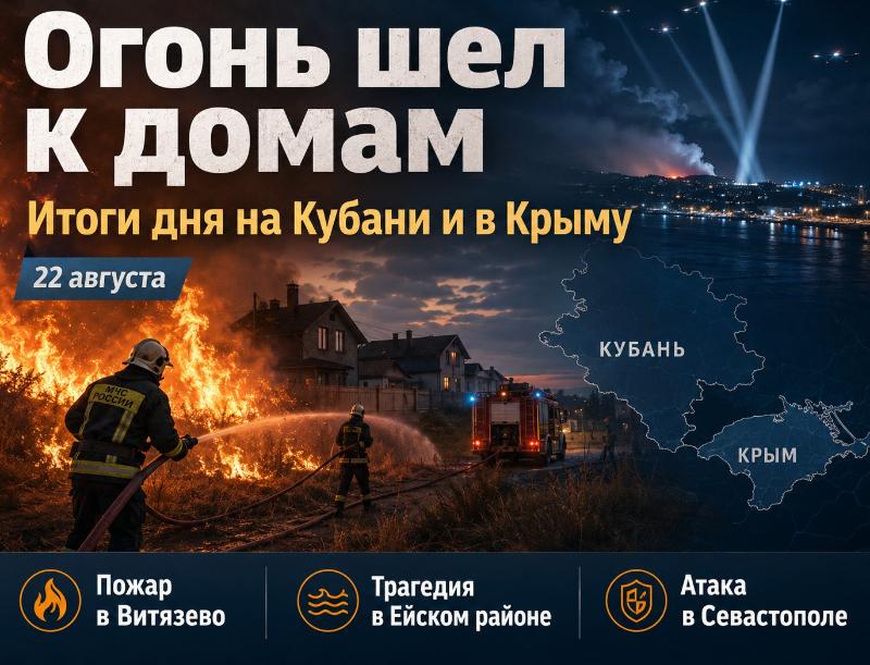 Огонь шел к домам, в Ейском районе погибли люди, в Севастополе атакован автобус: итоги 22 августа на Кубани и в Крыму — Блокнот Анапа