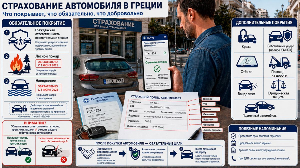 Обязательное автострахование в Греции: что должно покрывать, как оформить и что проверить — Афинские Новости