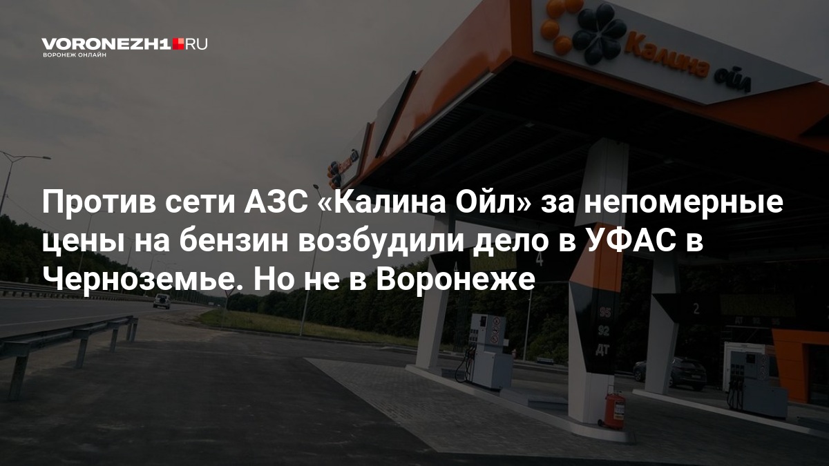 Против сети АЗС «Калина Ойл» за непомерные цены на бензин возбудили дело в УФАС в Черноземье. Но не в Воронеже — Voronezh1.ru