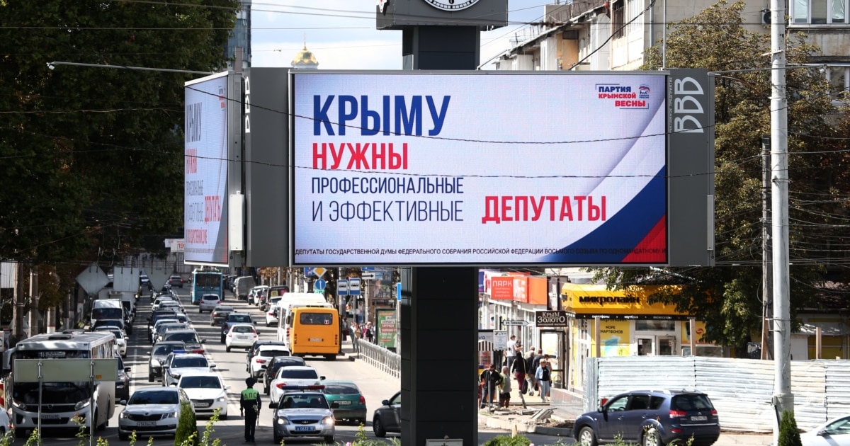 Счастливые» люди на фоне пустых бензоколонок». Как аннексированный Крым во время кризиса готовят к незаконным выборам в Госдуму РФ — ru.krymr.com