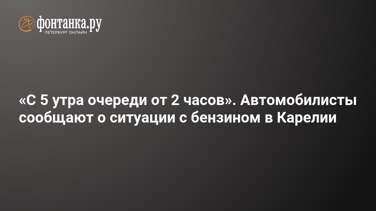 С 5 утра очереди от 2 часов». Автомобилисты сообщают о ситуации с бензином в Карелии — ФОНТАНКА.ру