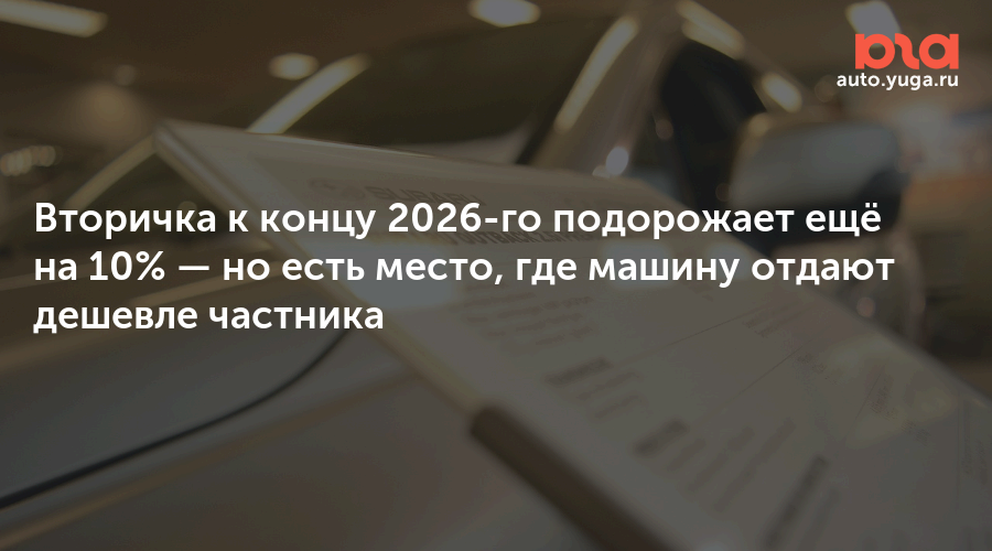 Вторичка к концу 2026-го подорожает ещё на 10% — но есть место, где машину отдают дешевле частника — Авто Юга.ру
