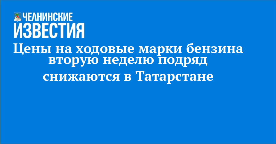 Цены на ходовые марки бензина вторую неделю подряд снижаются в Татарстане — Челнинские известия