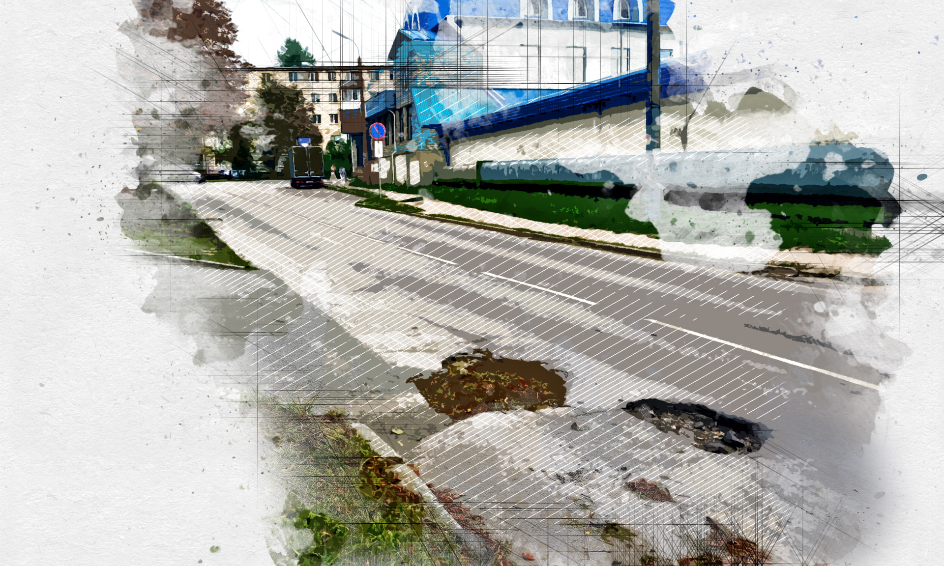 В Орле ямы на дорогах заделывают скошенной травой — Орелтаймс