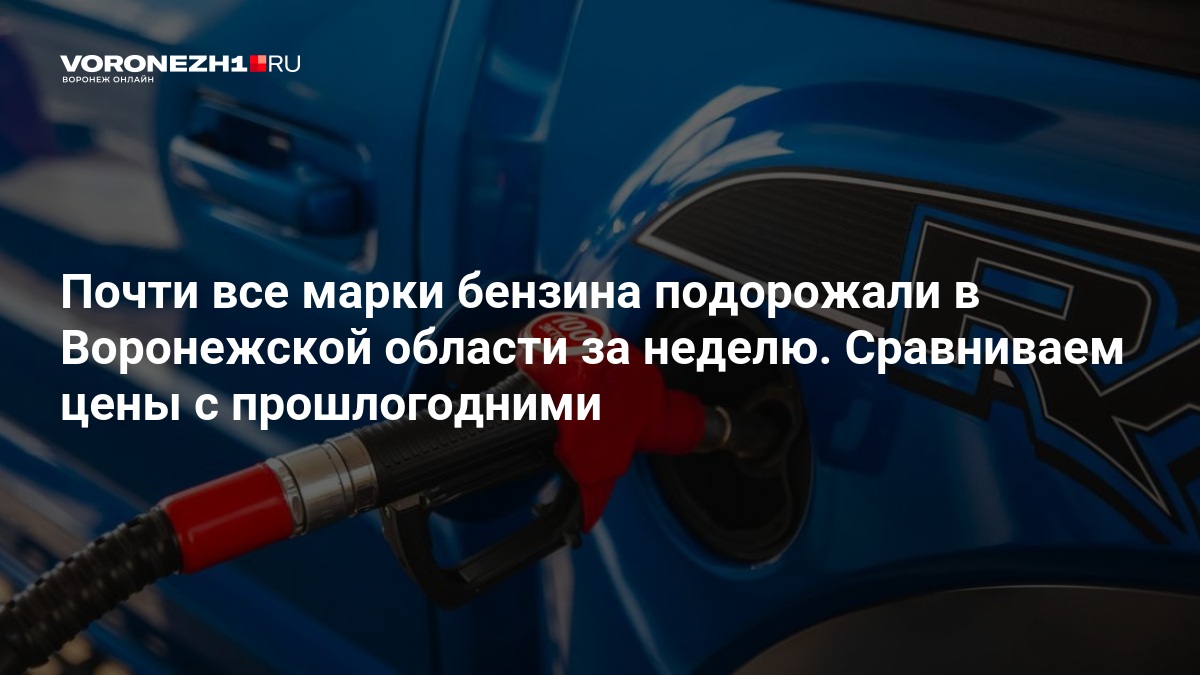 Почти все марки бензина подорожали в Воронежской области за неделю. Сравниваем цены с прошлогодними — Voronezh1.ru