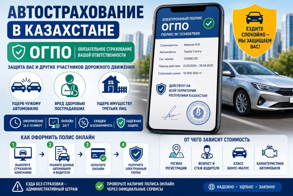 Автострахование в Казахстане в 2026 году: ОГПО и стоимость страховки — Информационное агентство Times kz