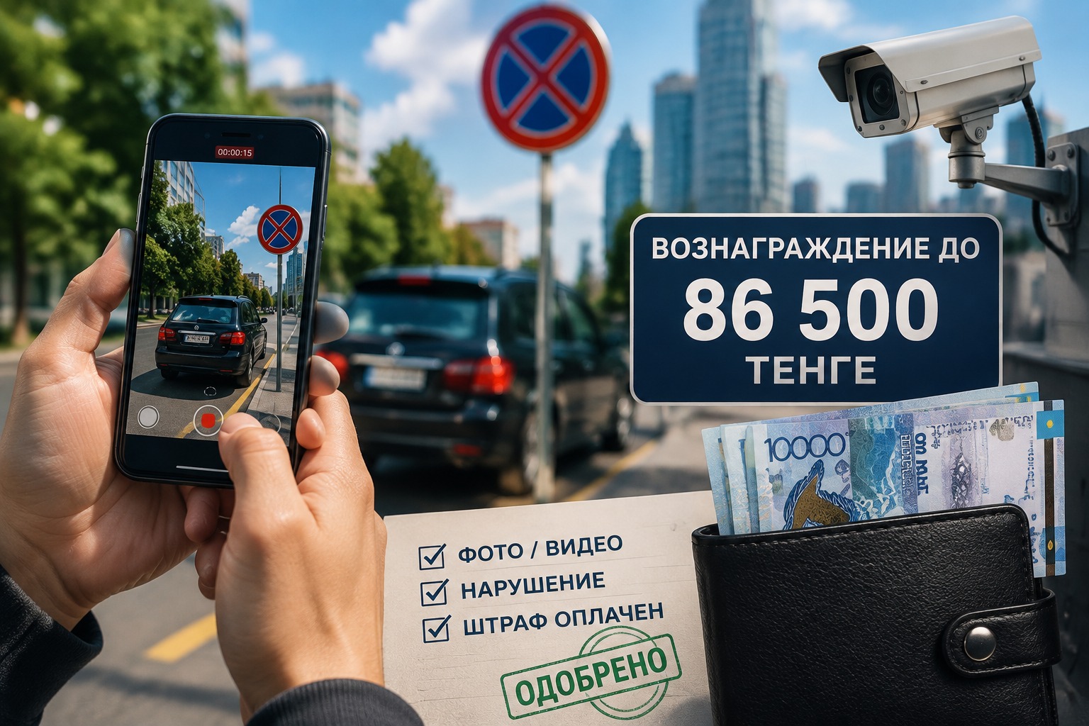 За видео с фиксацией нарушения заплатят до 86 500 тенге — DKNews.kz