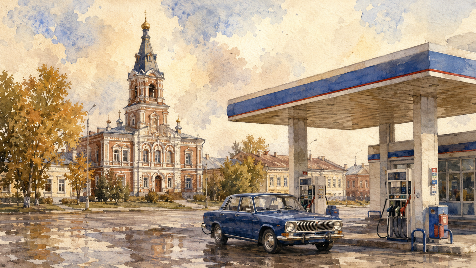 Карта заправок Тюкалинске с наличием топлива